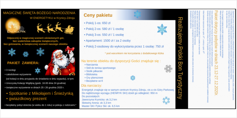 Magiczne Święta Bożego Narodzenia w Energetyku w Krynicy-Zdroju